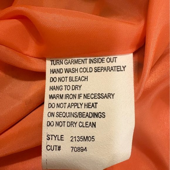 Vintage Nancy Bolen City Girl orange 100% silk blazer jacket tropical print S - Picture 9 of 10